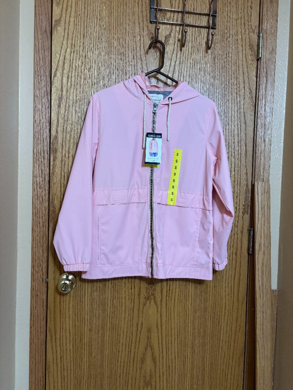 Original Weatherproof Vintage 1948 NWT Ladies Rose Hooded Raincoat, Small